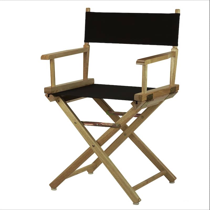 Natural Frame 18-inch Director's Chair - Black