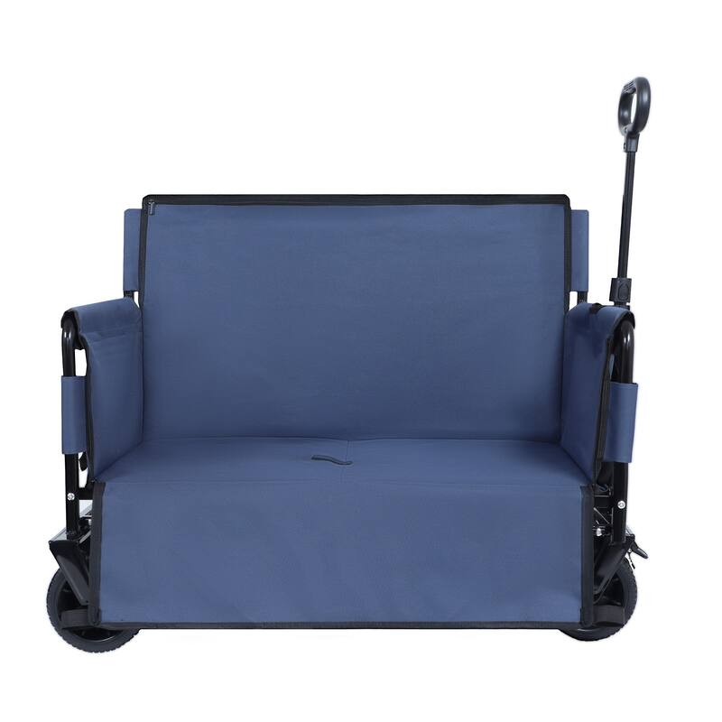 3-in-1 Heavy-Duty Folding Wagon Cart with Bench & All-Terrain Wheels