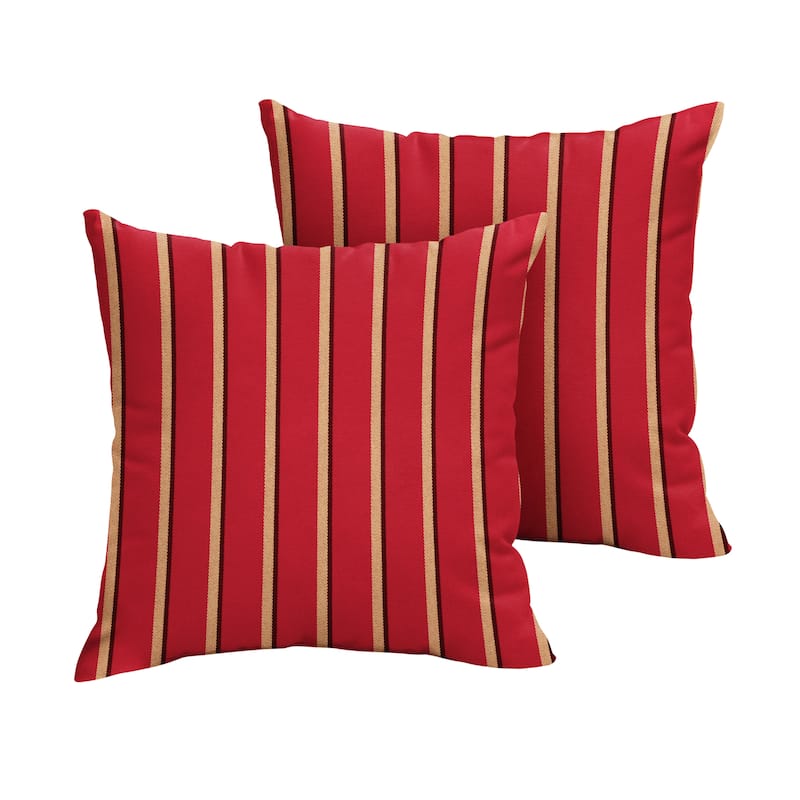 Sorra Home Sunbrella Outdoor Knife Edge Pillow Set of 2 - Harwood Crimson