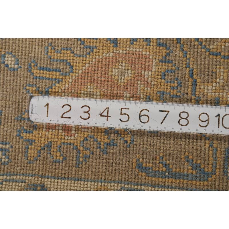 Hand Knotted Oriental 100% Wool Carpet Transitional All-Over Peach Oushak Area Rug - 10' 1'' X 8' 3''