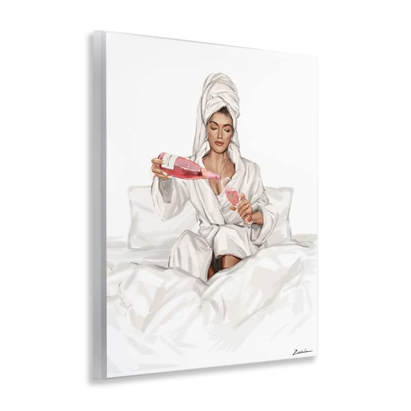 Stupell Pouring Rosé Wine in Bed Wall Plaque Art Design By Ziwei Li