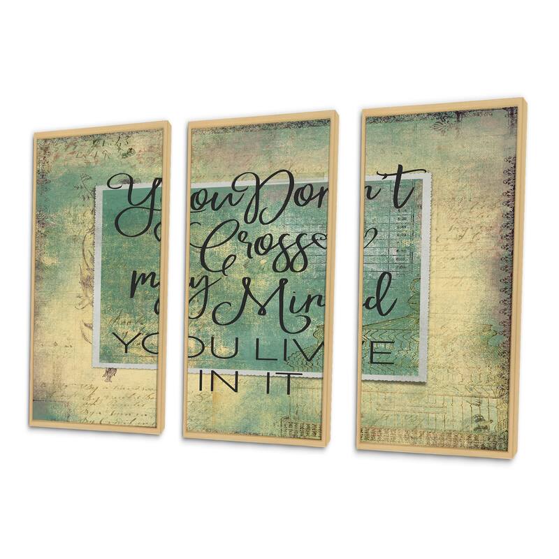 Designart "You Cross My Mind" Quote Framed Art Prints Set of 3 4