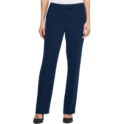 DKNY Womens Solid Casual Trouser Pants,, Blue, 4