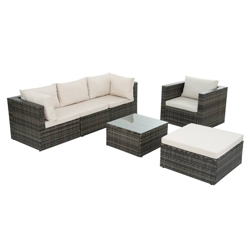 Outdoor Wicker Weaving Conversation Combo Set of 6
