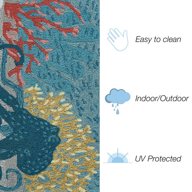Liora Manne Frontporch Octopus Indoor/Outdoor Rug