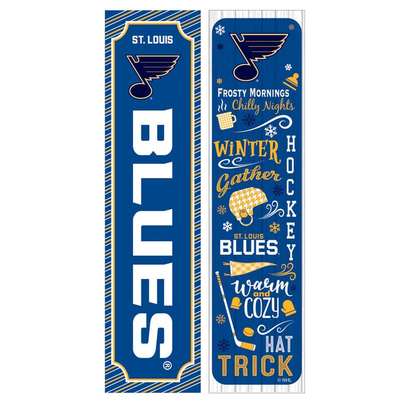 47" Double Sided Seasonal Porch Leaner, St Louis Blues - 47" x 11.25"