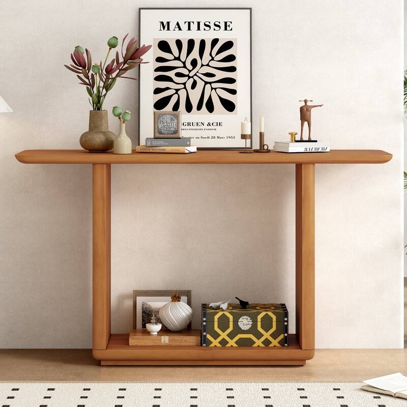 Mirod Elegant Minimalist Console Table with Curved Corners