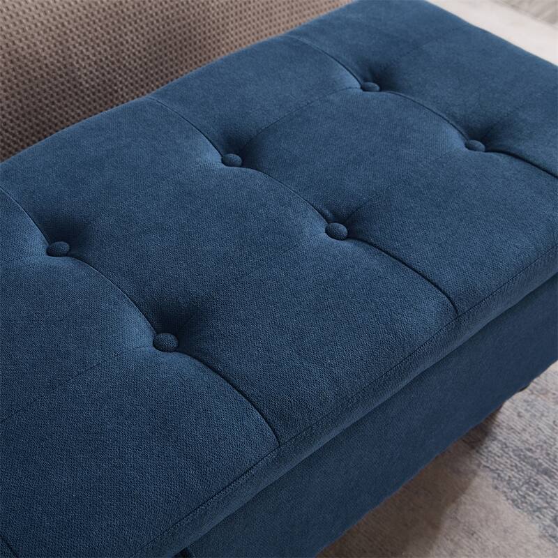 59" Bed Bench Ottoman with Storage Fabric