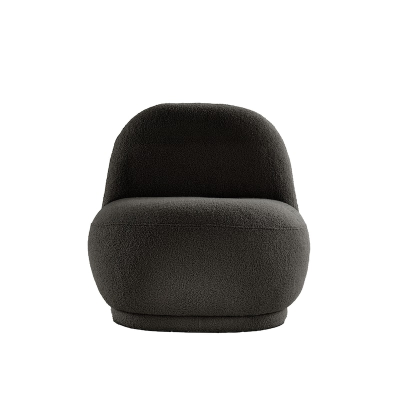 Willits Boucle Lounge Chair with Rounded Design and Lumbar Pillow by iNSPIRE Q Modern