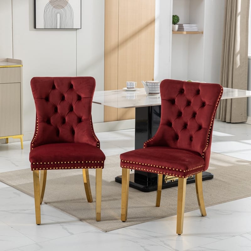 Contemporary Velvet Upholstered Dining Chair Set of 4