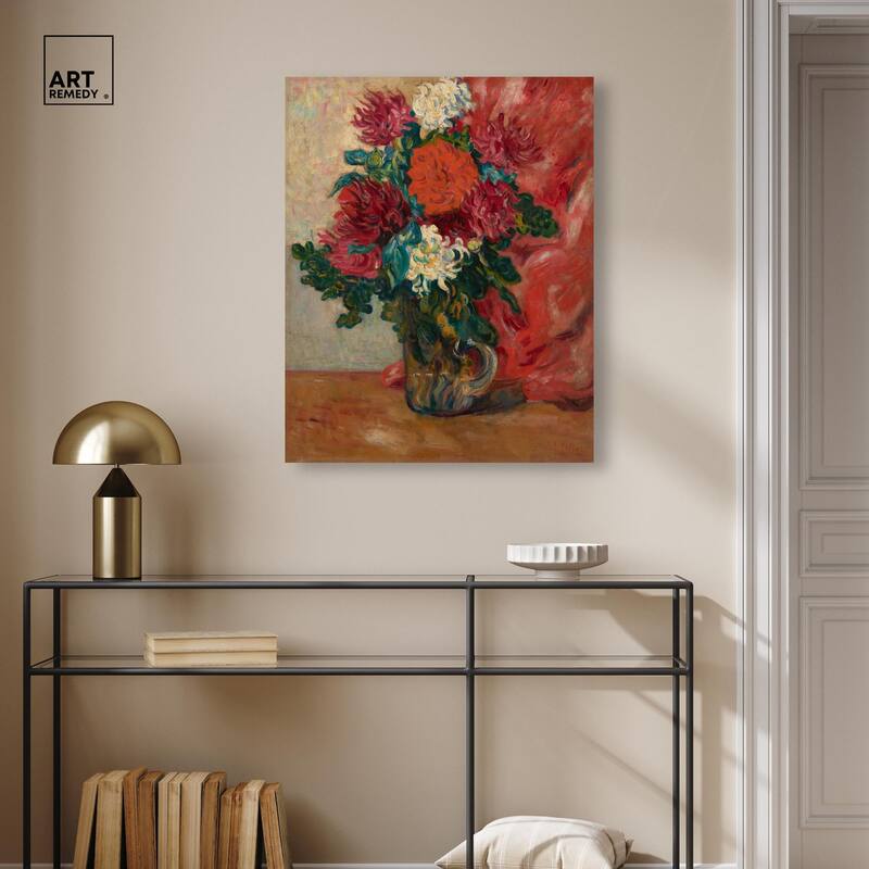 Valtat Dahlias Canvas by Art Remedy, Gallery Wrapped
