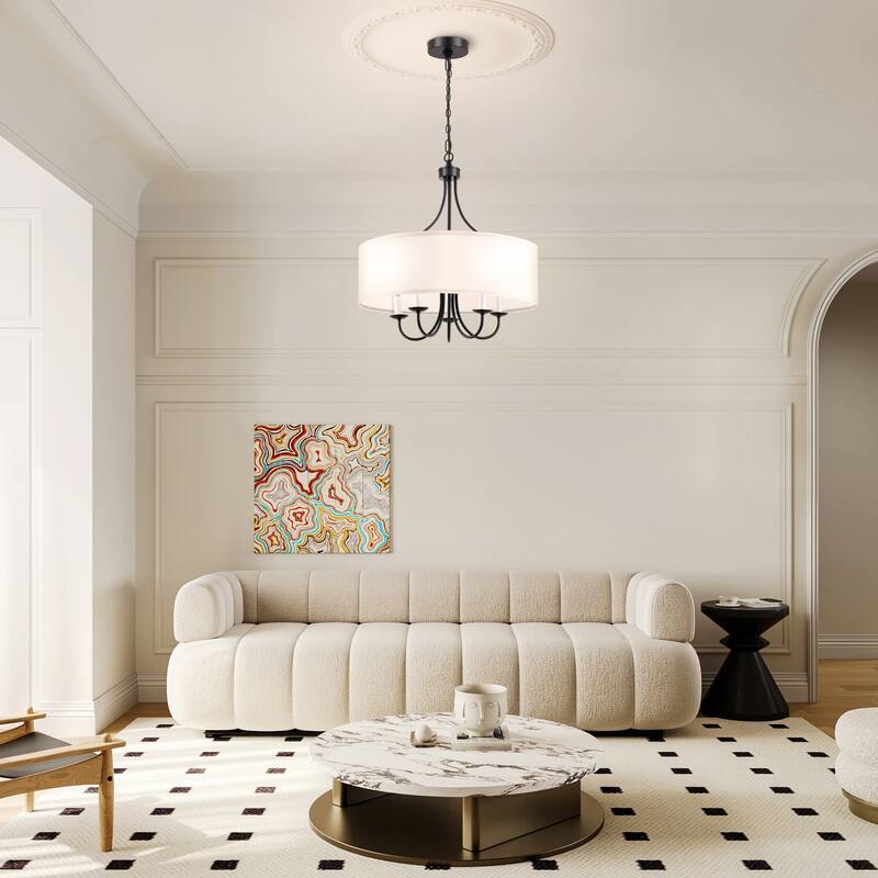 Modern Drum Light Chandelier Industrial Dining Room Light Fixtures