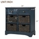 preview thumbnail 43 of 48, 28” Farmhouse Solid Wood Storage Cabinet with Two Drawers and Four Rattan Baskets