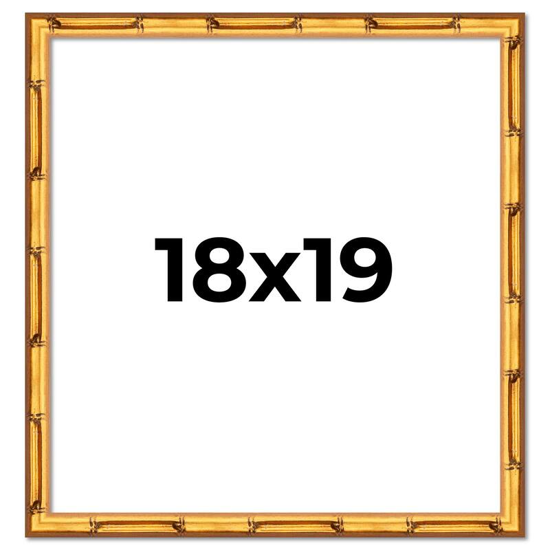 18x19 Frame Gold Bamboo Solid Wood Picture Frame | 1 Inch Moulding