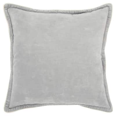 Connie Post Grey Solid Decorative Pillow
