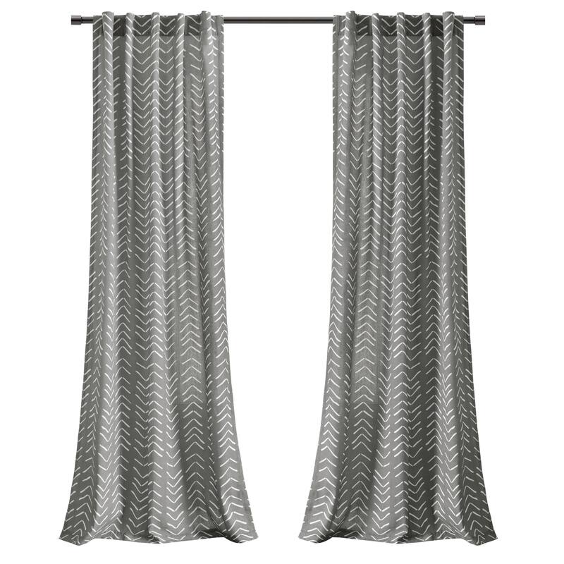 Lush Decor Hygge Modern Arrow Linen Look Window Curtain Panels Set