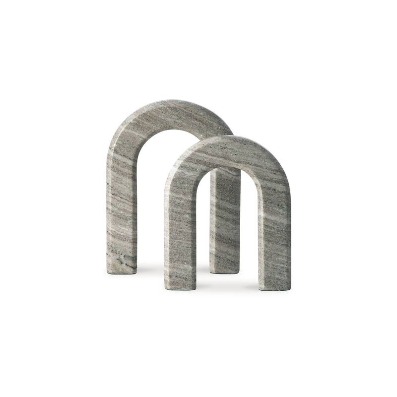 Signature Design by Ashley Keithton Taupe Sculpture Set (Set of 2) - 9.25" W x 1.75" D x 12.13" H