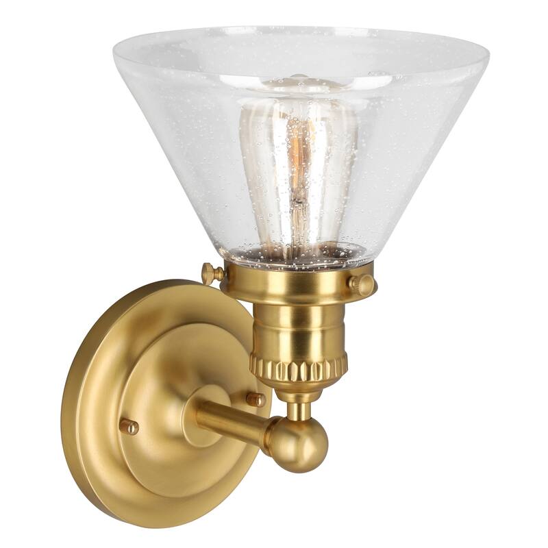 Augustin Transitional 1-Light Indoor Dimmable Wall Light Fixture - Satin Gold