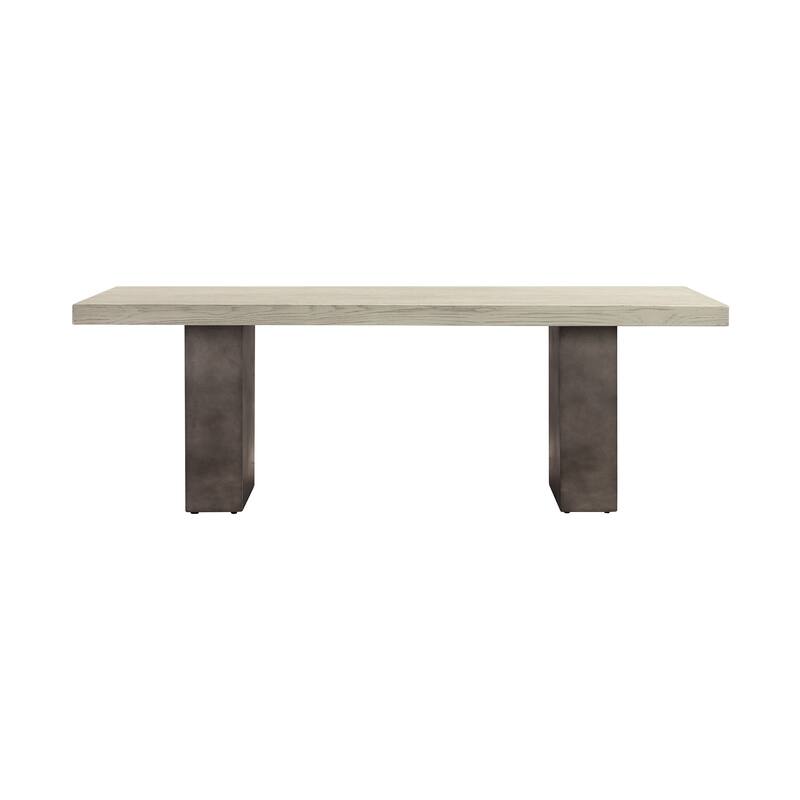 HomeRoots 24" Gray And Brown Concrete And Solid Wood Coffee Table - 24