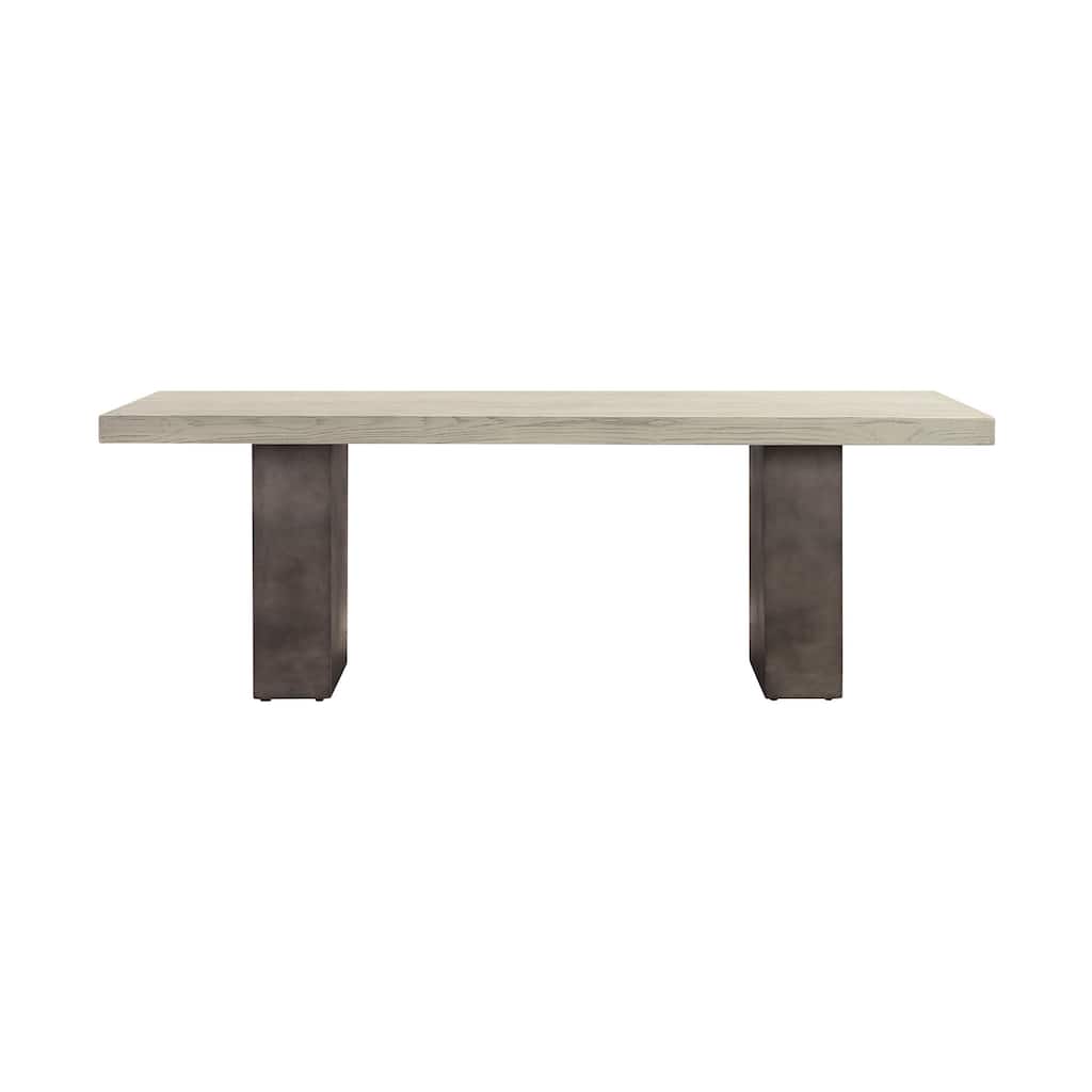 HomeRoots 24" Gray And Brown Concrete And Solid Wood Coffee Table - 24