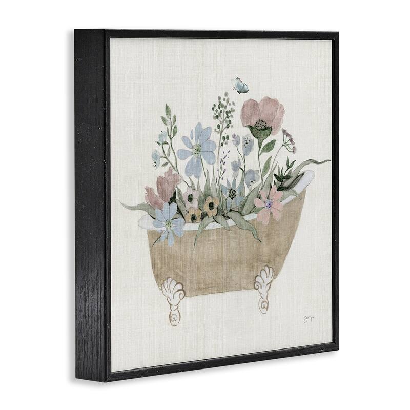 Stupell Rustic Botanicals in Tub Framed Giclee Art Design By Janet Tava