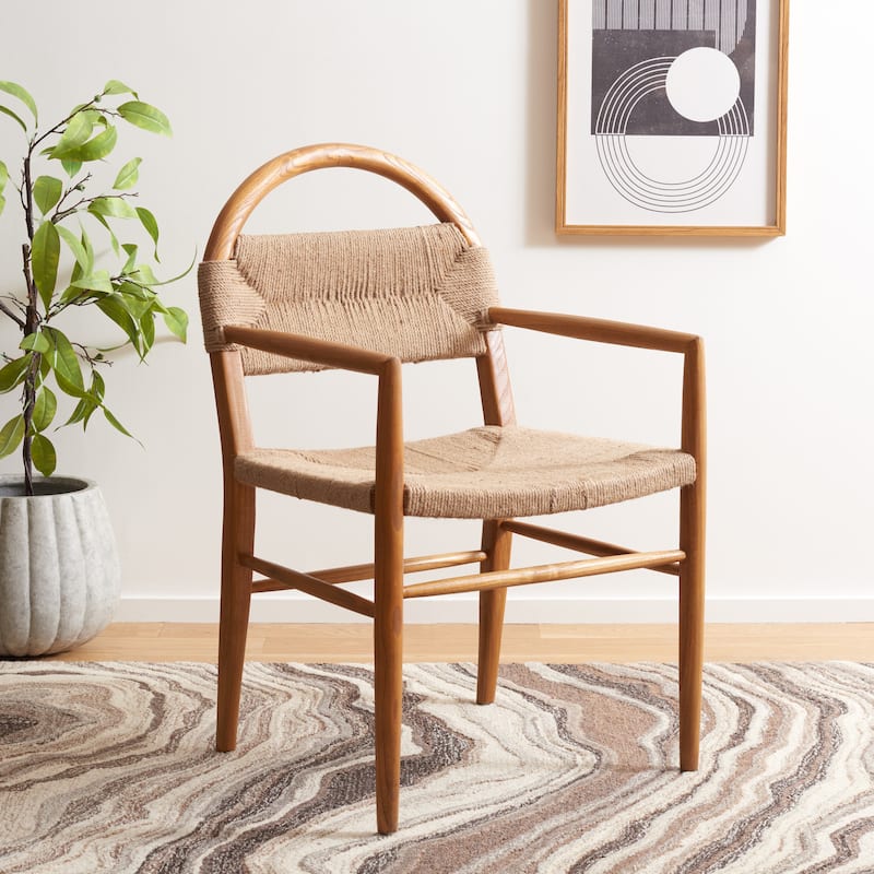 SAFAVIEH Orra Dining Chair - 23" W x 19" D x 36" H - 23Wx19Dx36H - Brown/Natural
