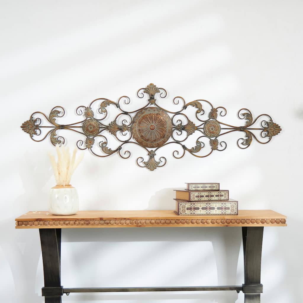 Brown Metal Scroll Home Wall Decor