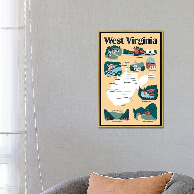 iCanvas "West Virginia" by Vestiges Framed