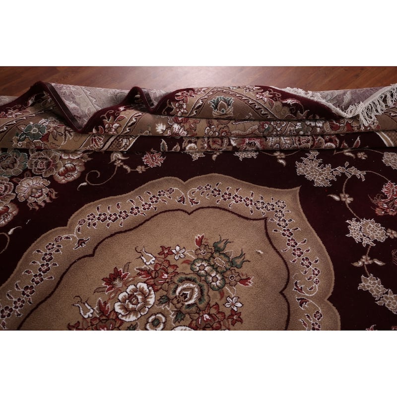 Victorian Style Kashan Turkish Area Rug Machine Made Carpet - 9'10" x 13'2"