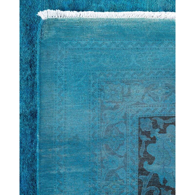 Overdyed, One-of-a-Kind Hand-Knotted Area Rug - Blue - 10' 3" x 14' 0"