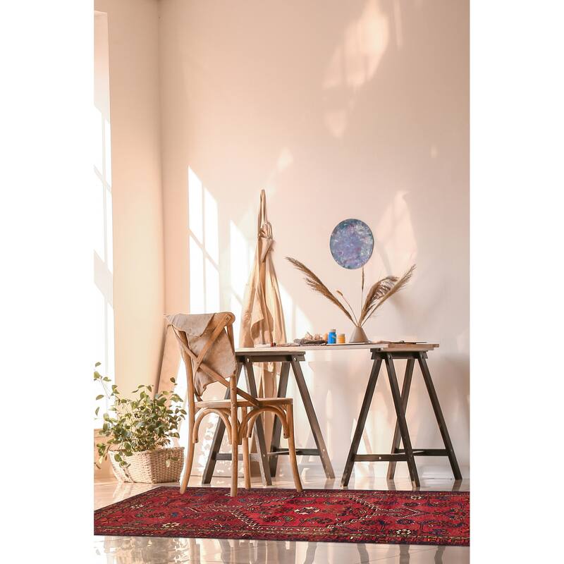 ECARPETGALLERY Hand-knotted Andelz Red Wool Rug - 3'4 x 6'4