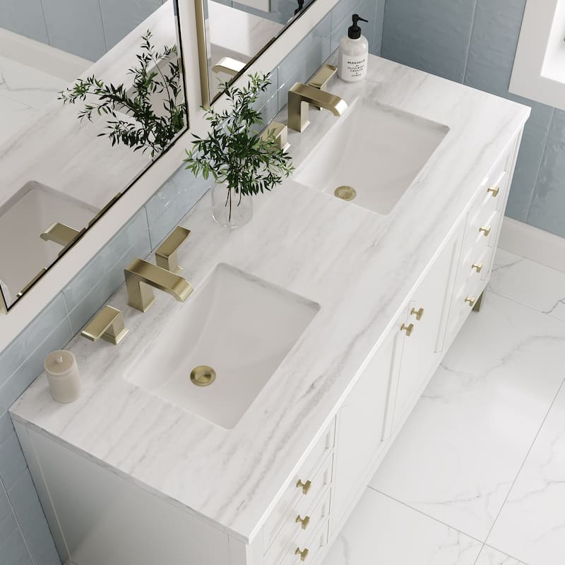 James Martin Vanities Chicago 60" Double Vanity, Glossy White
