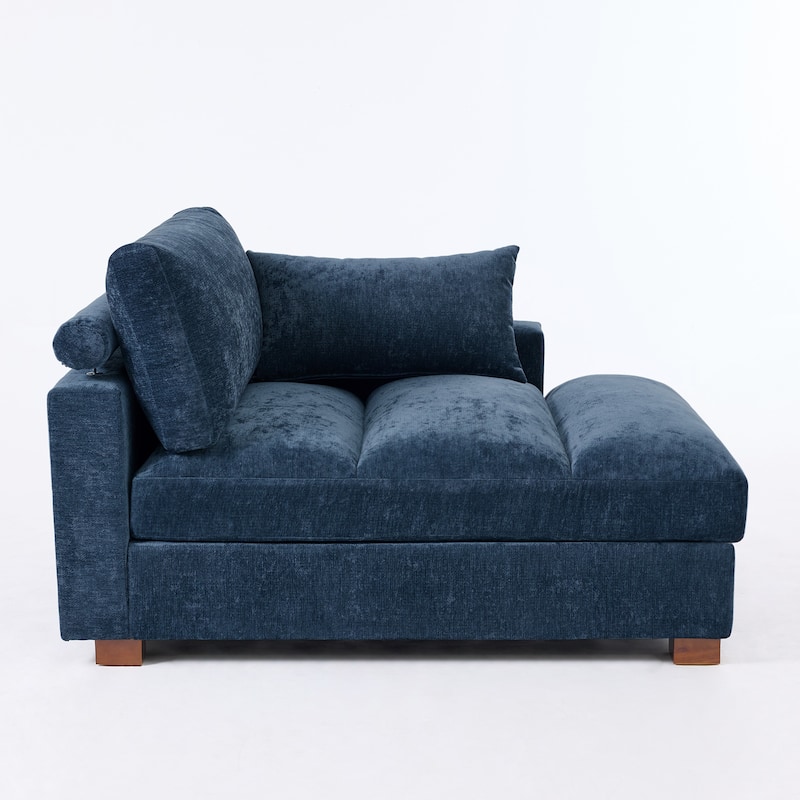 42"W Chenille Upholstered Chaise Lounge