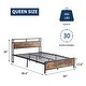 preview thumbnail 2 of 5, Queen Size Metal Industrial Bed Frame with LED & USB Ports