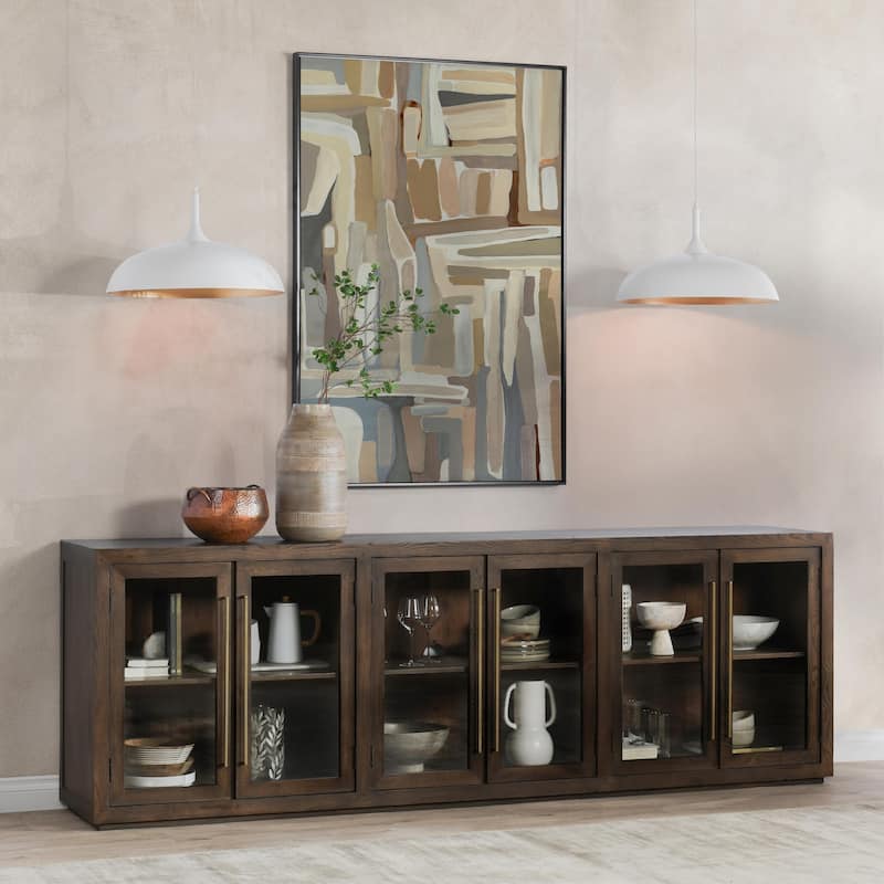 Classic Home Bradley 108" Oak Buffet Sideboard - Cocoa Brown
