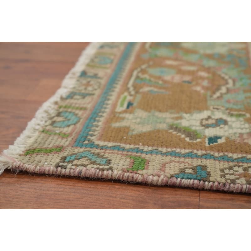 Hand Knotted Oriental 100% Wool Carpet Traditional Floral Oranges & Rust Tabriz Area Rug - 9' 4'' X 6' 5''