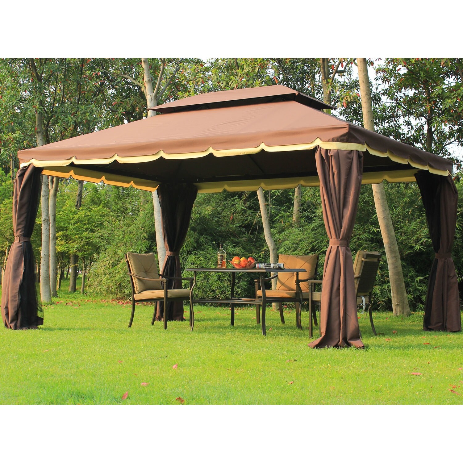 Outsunny 10’ x 13’ Aluminum Frame Soft Top Outdoor Patio Gazebo with