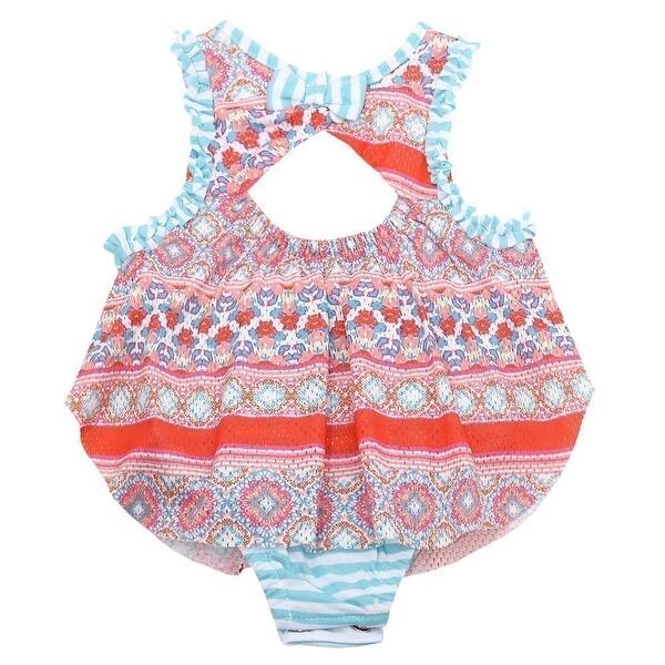 Shop Counting Daisies Baby Girls Orange Kaleidoscope Sleeveless