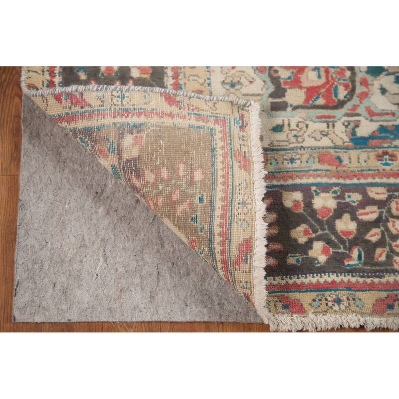 Hand Knotted Oriental 100% Wool Carpet Traditional Floral Oranges & Rust Tabriz Area Rug - 9' 3'' X 6' 8''