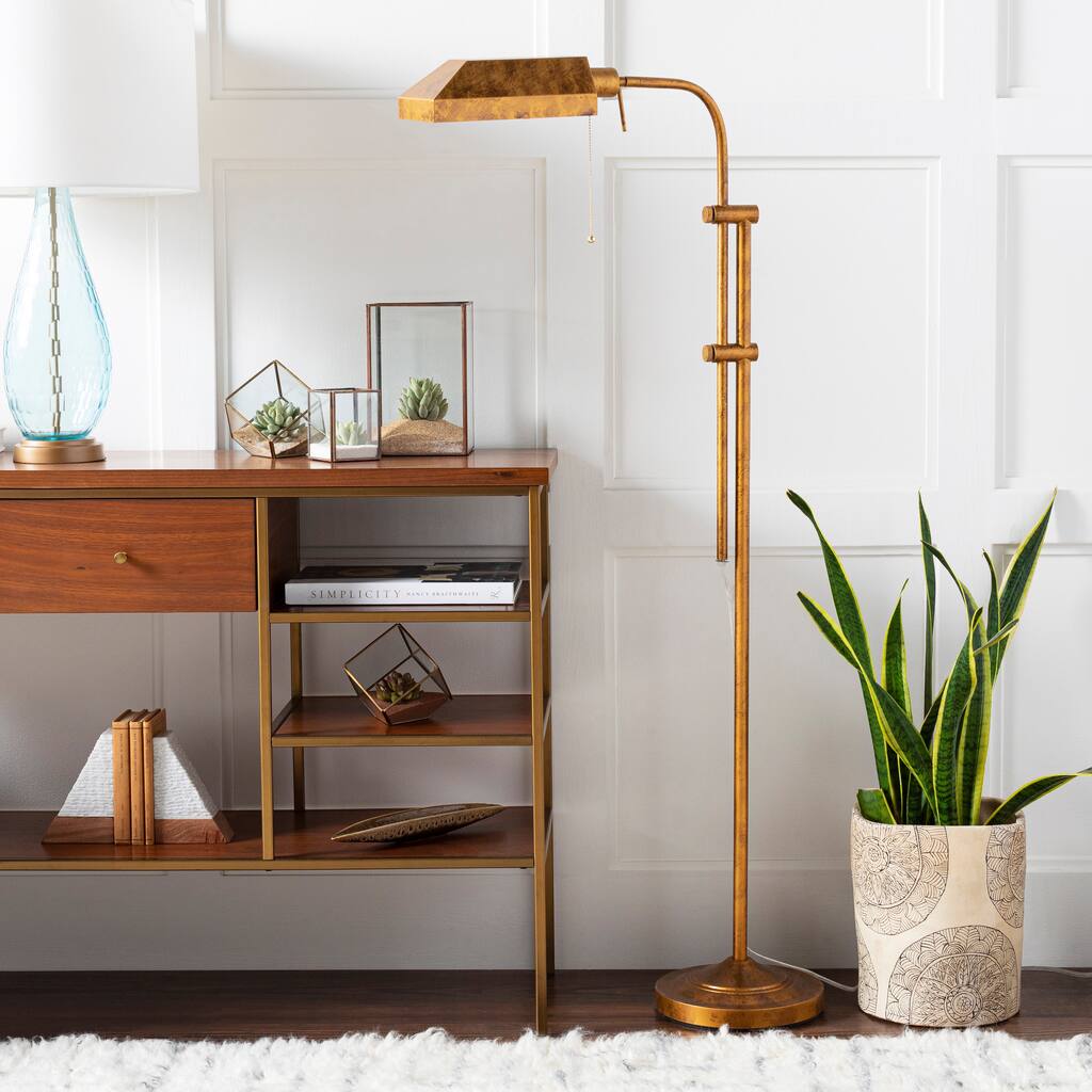 Tate Bronze Adjustable Bankers Floor Lamp - 68"H x 20"W x 10"D ...