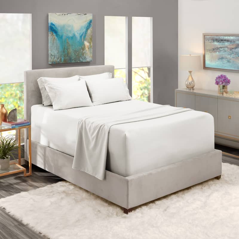 Empyrean Extra Deep Pocket Bed Sheet Set - Breathable, Super Soft Sheets with Extra Set of Pillowcases - Full - White
