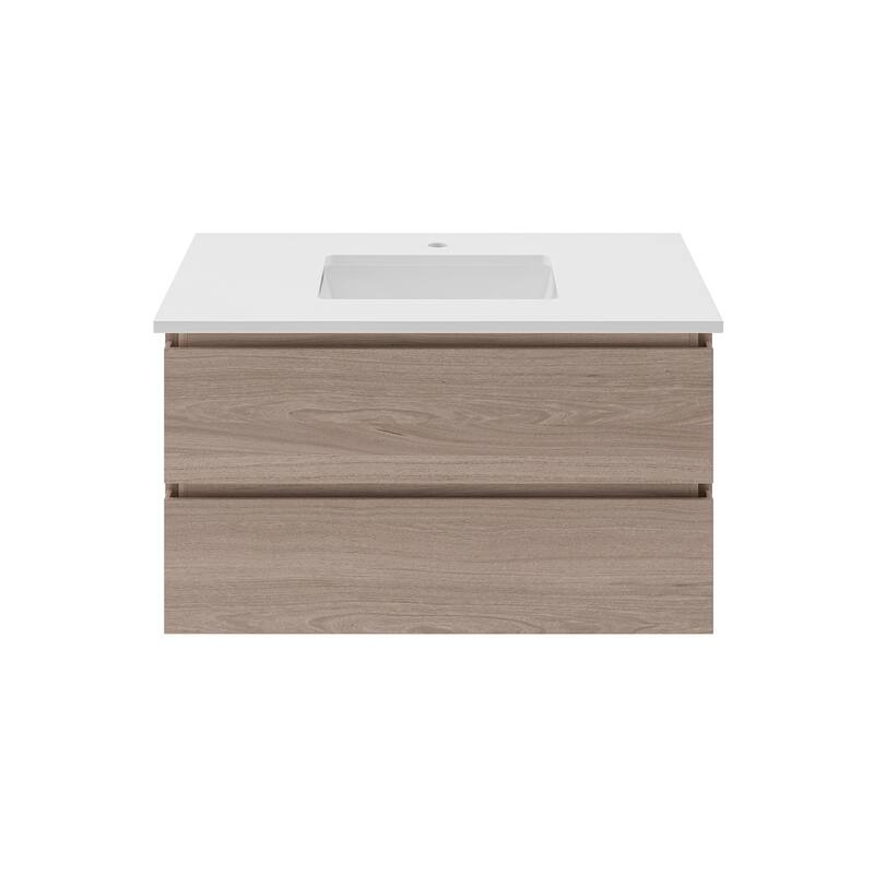 Fresca FCB3136-CWH-U Formosa 36" Wall Mounted Single Basin Vanity Set - Vanilla Oak - Oak Finish