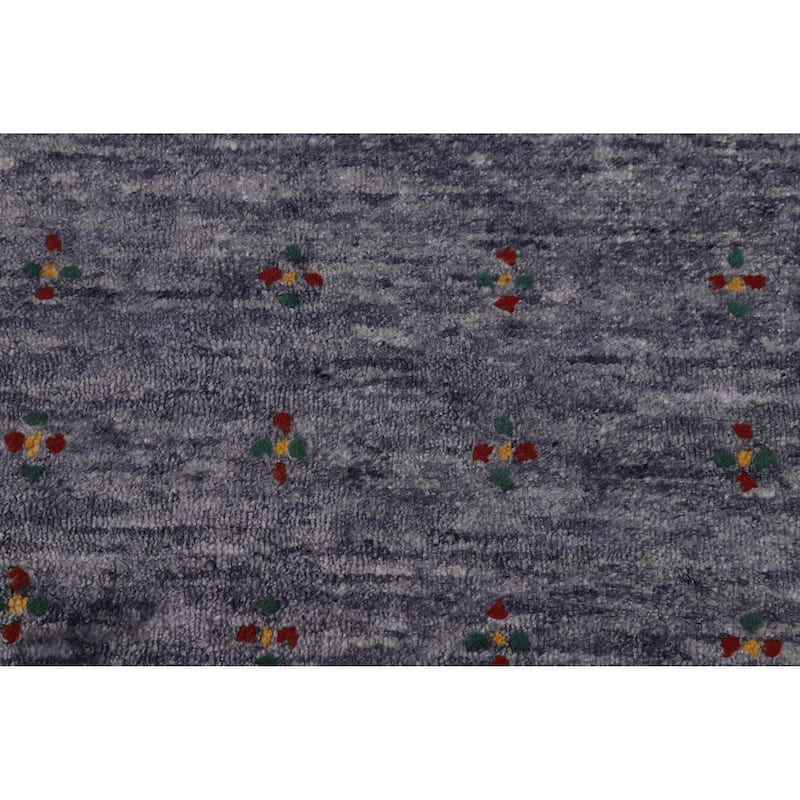 Hand Knotted Oriental 100% Wool Carpet Tribal Tribal Navy Blue & Blues Gabbeh Area Rug - 12' 1'' X 9' 1''