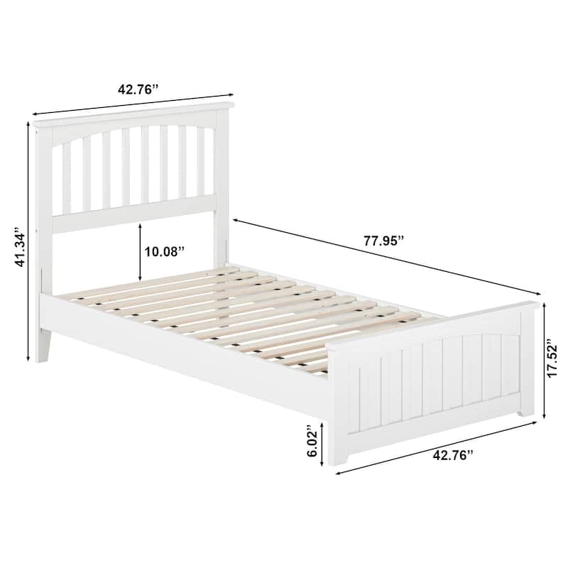 Becket Solid Wood Low Profile Platform Bed with Matching Footboard