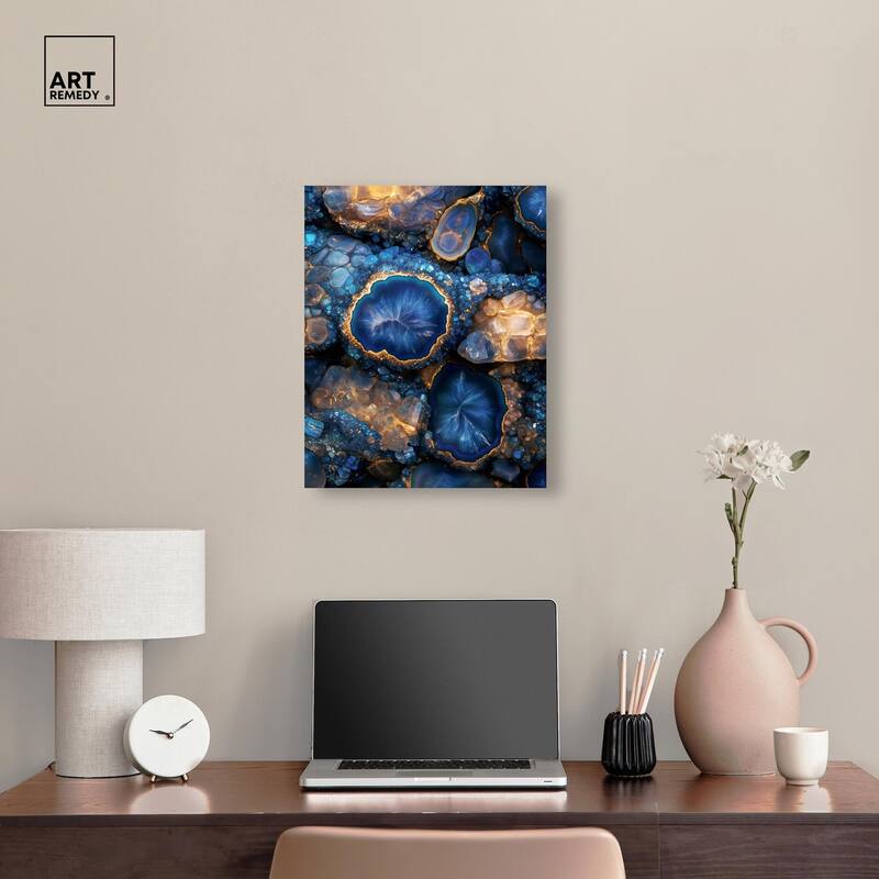 Oceanic Gold Sparkle Canvas by Art Remedy, Gallery Wrapped