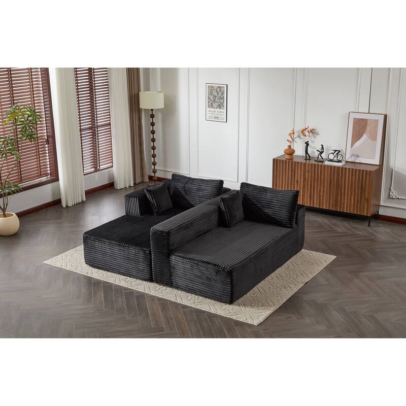 Compression Sectional Couch With Comfy Chaise,Boneless L Shape Sofa With Deep Seat,Minimalist Modular Couches Sleeper