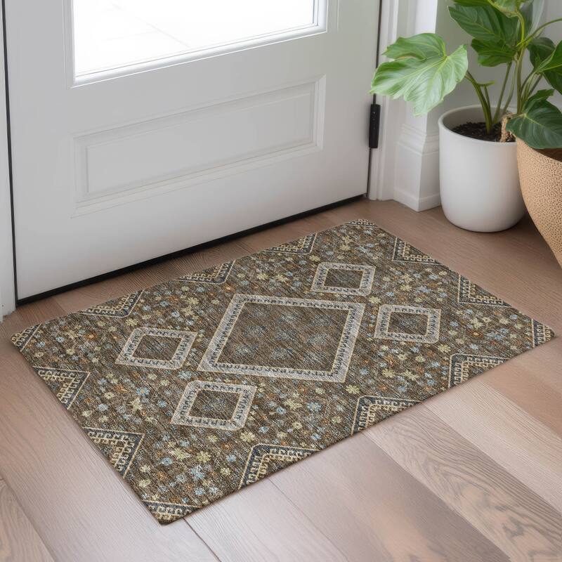 Machine Washable Indoor/ Outdoor Boho Milli Chantille Rug