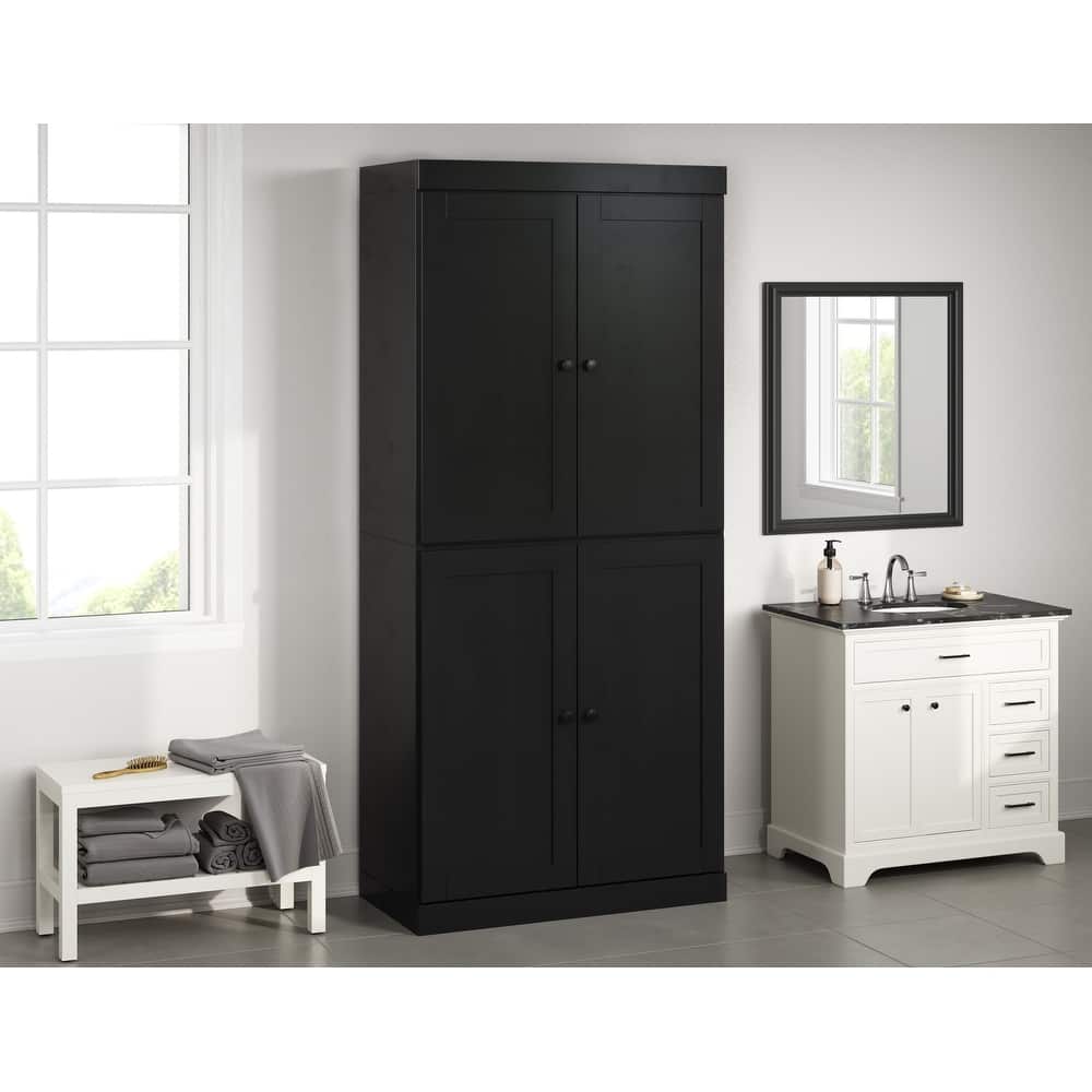 Palace Imports 100% Solid Wood Bathroom Storage Cabinet, Shaker Doors, Adjustable Shelves, 32" Wide, 71.5" Tall