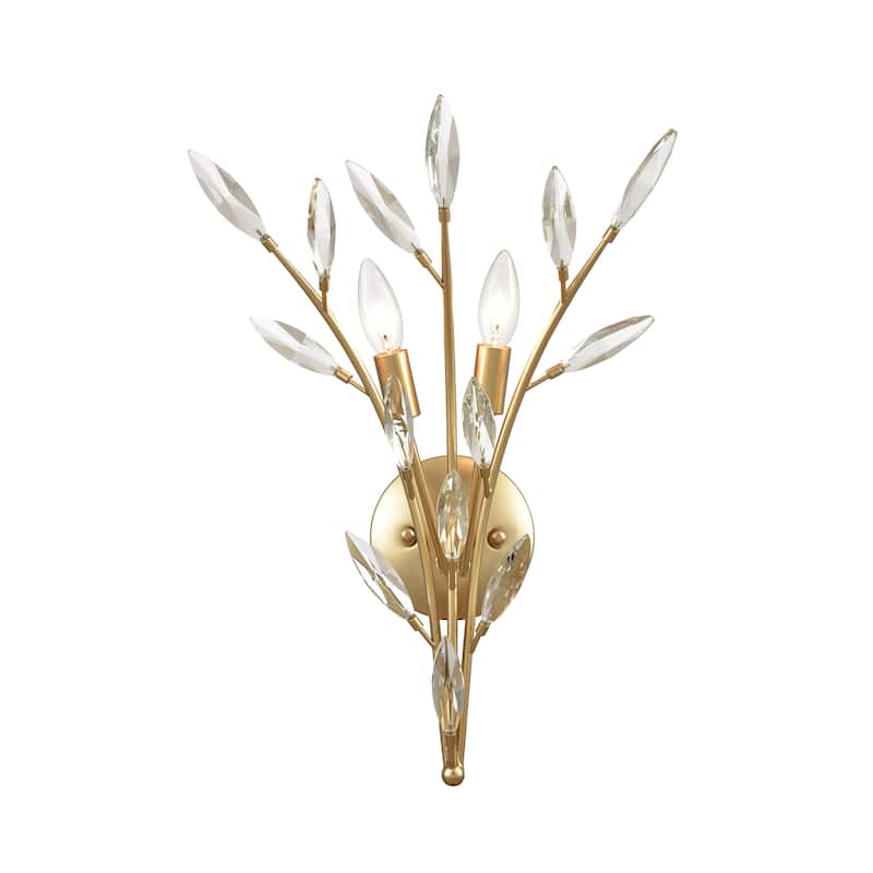 Elk Home Flora Grace Champagne Gold With Crystal Glass 2 Light Sconce