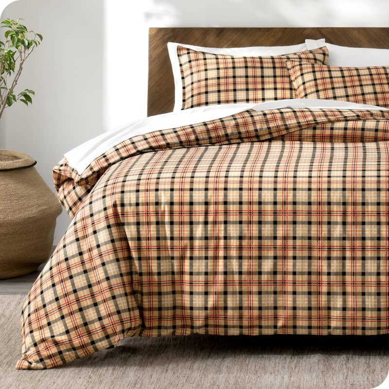 Bare Home Cotton Flannel Duvet Cover and Sham Set